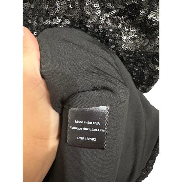 Dress the Population‎ Sequin Mini fit flare black Dress Size XS - Picture 5 of 6